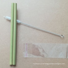 Natural Bamboo Straw 190mm with Brush